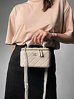 Chanel Classic Beige Lambskin Pearl Crush Vanity Bag (З Ручкою) 17 х 11 х 8 см женские сумочки и клатчи