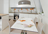 Наклейка 3Д виниловая на стол Zatarga «Охра в вазонах» 600х1200 мм для домов, квартир, столов IN, код: 6509233