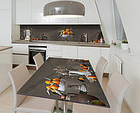 Наклейка 3Д виниловая на стол Zatarga «Мандариновый фреш» 600х1200 мм для домов, квартир, сто ET, код: 6443313