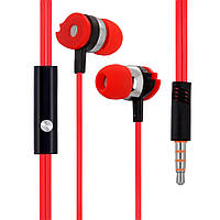 Проводные наушники с микрофоном и вакуумными амбушюрами Celebrat D1 3.5 mm 1.2 m Red AG, код: 7827030