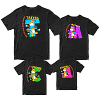 Комплект футболок черных Фэмили Лук Family Look для всей семьи Семья жирафов с кексами. Длинн NX, код: 8380648