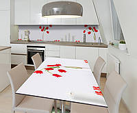Наклейка 3Д виниловая на стол Zatarga «Пёстрые тюльпаны» 600х1200 мм для домов, квартир, стол ET, код: 6509398