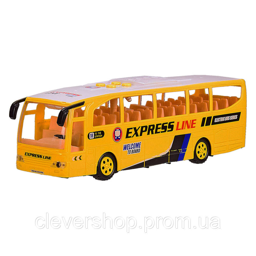 Дитяча іграшка Автобус Bambi 1578 зі звуком і світлом Жовтий CS, код: 7689186