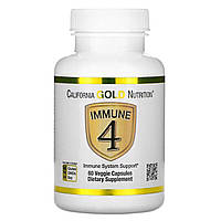Средство для укрепления иммунитета, Immune4, California Gold Nutrition, 60 вегетарианских кап UL, код: 6713292
