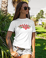 Женская футболка Mishe Патриотическая с гербом 44 Белый (200107) NB, код: 7951896