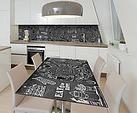 Наклейка 3Д виниловая на стол Zatarga «Меню мелом» 600х1200 мм для домов, квартир, столов, ко ET, код: 6442532