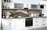 Наклейка на скіналі Zatarga на кухню «П'ятнисте сафарі» 600х3000 мм вінілова 3Д-наклейка кух ET, код: 6442797