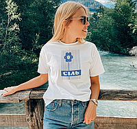Женская футболка Mishe С украинской символикой 46 Белый (200472) NB, код: 7955462