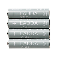 Набор аккумуляторных батареек IKEA LADDA зеленый 750mAh 4 шт 905.098.19