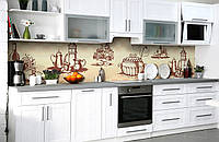 Наклейка на скіналі Zatarga на кухню «Кухонні замальовки» 600х2500 мм вінілова 3Д-наклейка до NX, код: 6440272