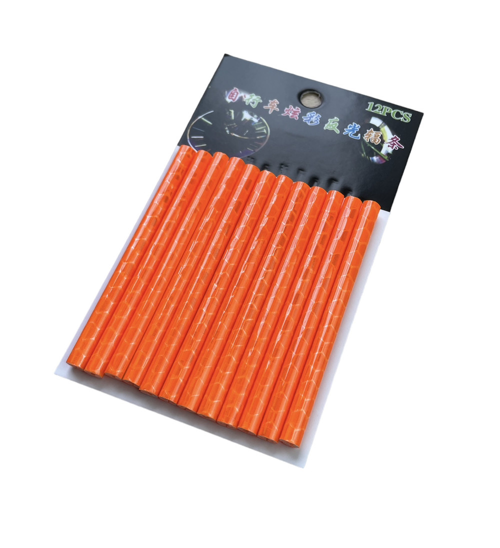 Світловідбивні палички на спиці велосипеда помаранчеві, 75 мм 12 шт