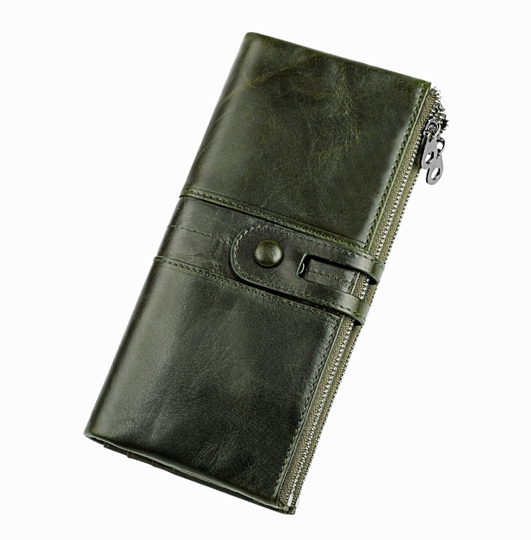 Великий шкіряний гаманець два відділення #3520-А03-КТ-10227 Смарагдовий, фото 1