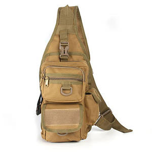 Рюкзак однолямковий тактичний Silver Knight Койот RT-184 10 л,Чоловіча сумка-слінг армійська плечова