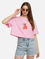 Короткая женская футболка L розовый SO SWEET ЦБ-00219331 GT, код: 8420883