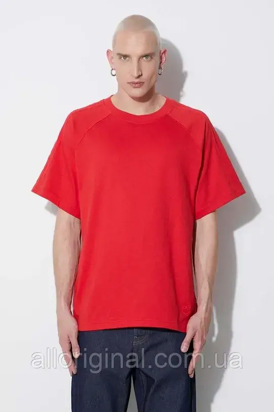 Urbanshop Бавовняна футболка adidas Originals Essentials Tee IA2445 колір червоний однотонна IA2445-red