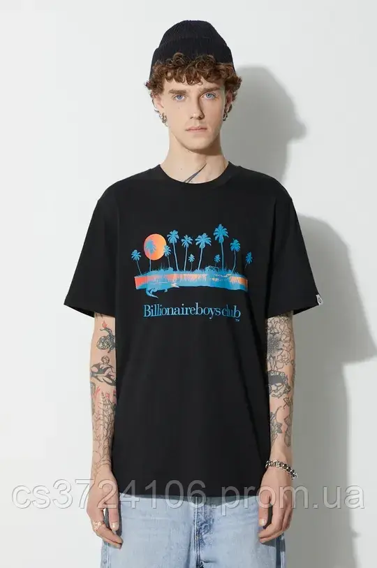 Urbanshop Бавовняна футболка Billionaire Boys Club колір чорний з принтом РОЗМІРИ ЗАПИТУЙТЕ