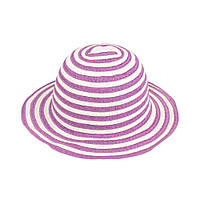 Шляпа соломенная детская Инфанта полосатая 48-50 Сиренево-белый (17517) GT, код: 1895915