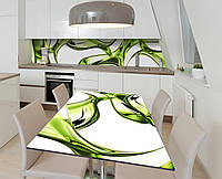 Наклейка 3Д виниловая на стол Zatarga «Капли оливы» 650х1200 мм для домов, квартир, столов, к BM, код: 6444148