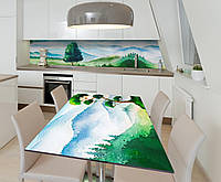 Наклейка 3Д виниловая на стол Zatarga «Одинокое дерево» 650х1200 мм для домов, квартир, столо BM, код: 6508782