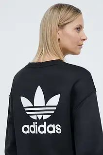 AllOriginal Кофта adidas Originals Trefoil Crew жіноча колір чорний з аплікацією IU2410 розмір: XXS, XS