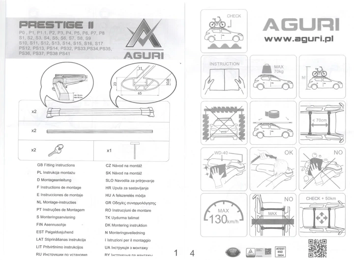 Поперечены на релинги CHERY Cross Kombi 2007- Aguri Prestige Silver UL, код: 8074591 - фото 8 - id-p2166332606