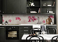 Наклейка виниловая кухонный фартук Zatarga Розовые цветы 600х2500 мм GG, код: 5570469
