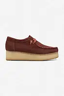 Urbanshop Замшеві туфлі Clarks Originals Wallacraft Lo жіночі колір червоний на платформі 26168747-brown