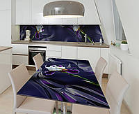 Наклейка 3Д вінілова на стіл Zatarga «Настійкий ірис» 600х1200 мм для будинків, квартир, стіл GG, код: 6512119