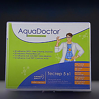 Тестер таблеточный для бассейна pH,CL,Cy,Alk AquaDoctor 5 в 1 (20 тестов)