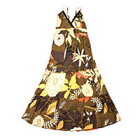 Платье-сарафан Летнее Karma Коттон Размер S Хаки фон Цветочный принт (20765) DH, код: 5538457