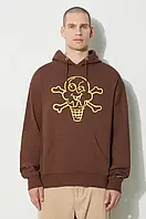 Urbanshop Бавовняна кофта Billionaire Boys Club Cones And Bones Popover Hood чоловіча колір коричневий з