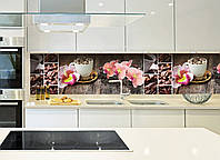 Наклейки кухонный фартук Zatarga Орхидея и сладости 650х2500 мм Розовый (Z180138 1) GG, код: 1833916