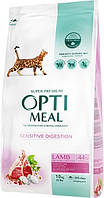 Сухой корм Optimeal для взрослых кошек с чувствительным пищеварением с ягненком 10 кг