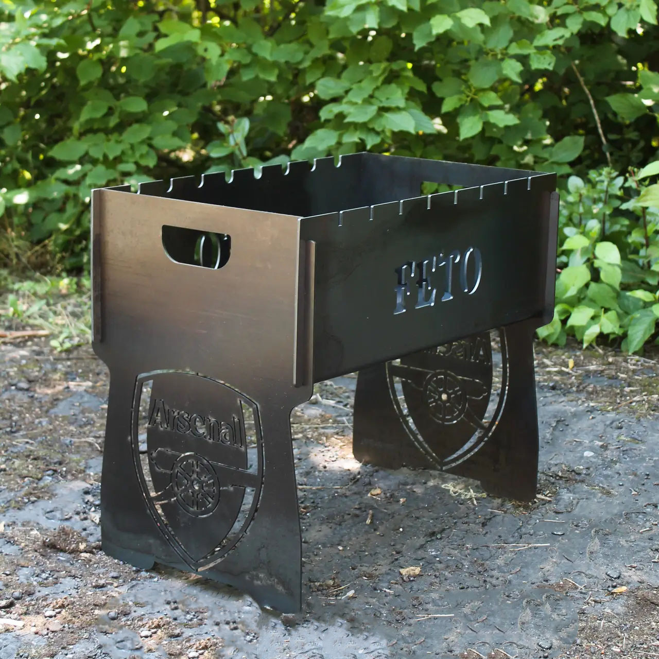 Мангал на 8 шт розбірний з індивідуальним гравіюванням - у подарунок. Подарунковий мангал, фото 1