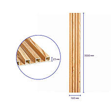 Декоративна стінова рейка сосна 3000*160*23мм (D) SW-00001526, фото 3