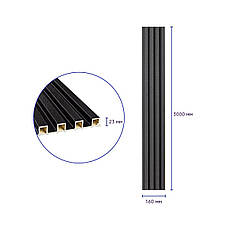 Декоративна стінова рейка антрацит 3000*160*23мм (D) SW-00001532, фото 3