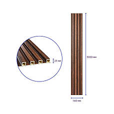 Декоративна стінова рейка каштан 3000*160*23мм (D) SW-00001536, фото 3