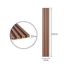 Декоративна стінова рейка капучино 3000*160*23мм (D) SW-00001538, фото 3