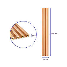 Декоративна стінова рейка вільха 3000*160*23мм (D) SW-00001539, фото 3