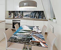 Наклейка 3Д виниловая на стол Zatarga «Домик в Альпах» 650х1200 мм для домов, квартир, столов GG, код: 6443819