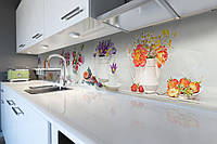 Наклейка на скинали Zatarga на кухню «Цветочные букеты» 650х2500 мм виниловая 3Д наклейка кух GG, код: 5868515