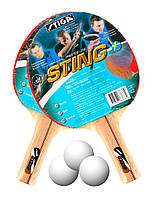 Ракетки для настільного тенісу Stiga Sting 2Set 2 ракетки та 3 м'ячі (9797) GR, код: 1681351