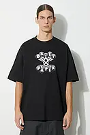 Urbanshop Бавовняна футболка Daily Paper Omar чоловіча колір чорний з принтом 2323063 розмір: M, L, XL