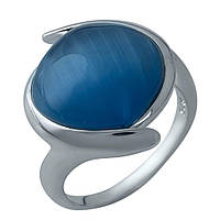 Серебряное кольцо Silver Breeze с кошачьим глазом 17 размер (1984550) TH, код: 1292897
