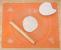 Силиконовый коврик для раскатки и выпечки теста 40 х 50 см оранжевый A-PLUS 1952 SX, код: 8248078