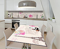 Наклейка 3Д виниловая на стол Zatarga «Архитектурные скетчи» 650х1200 мм для домов, квартир, GG, код: 6508831