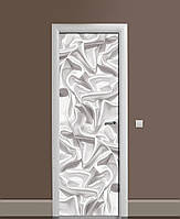 Наклейка на дверь Zatarga «Белый шёлк» 650х2000 мм виниловая 3Д наклейка декор самоклеящаяся GG, код: 6439860