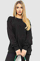 Батник женский однотонный двухнитка черный 129R0204 Ager Oversize FS, код: 8453989