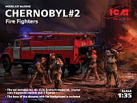 Чернобыль # 2. Пожарные (АЦ-40-137А, 4 фигуры и подставка для диорамы с фоном) irs