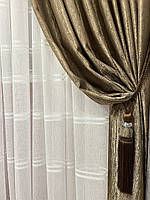 Підхоплювач для штор із пензлем коричневого кольору